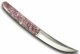 Knife with Purple Lepidolite Stone Inlays #370844-1